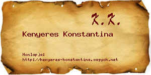 Kenyeres Konstantina névjegykártya